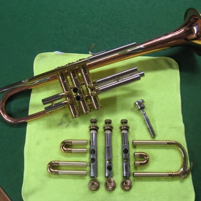 Harry Pedler & Sons American Triumph Trumpet 1950's with Rare Copper Bell - Case & Bach 7C MP image 2