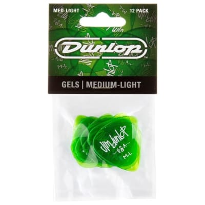 Dunlop Gels™ Guitar Pick Green Medium Light 12-Pack image 1