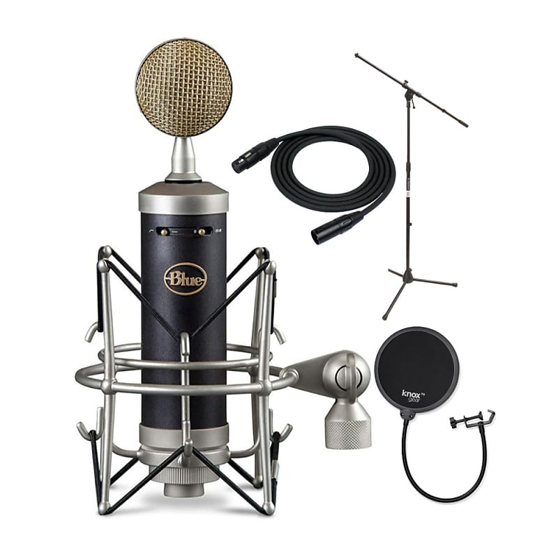 Blue Yeti USB Microphone with Knox Shock Mount, Stand and Pop Filter 