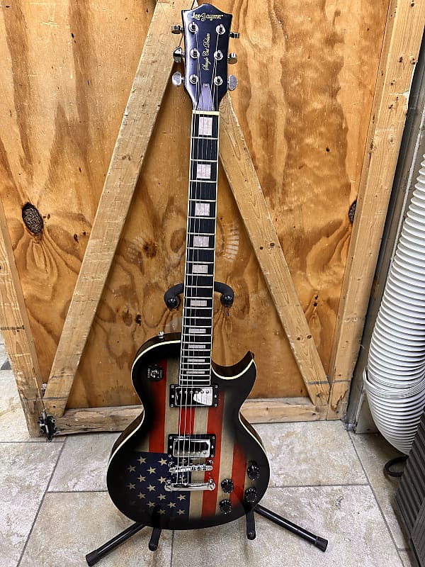 Leo Jaymz Full Size Single Cut US Flag Electric Guitar In Reverb