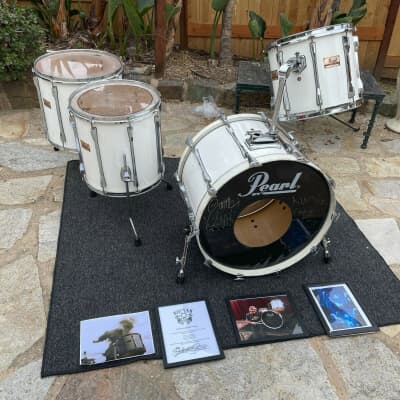 Pearl MLX Maple White 4pc Drum Set Kit owned by James Kottak Ex Scorpions !!! image 6