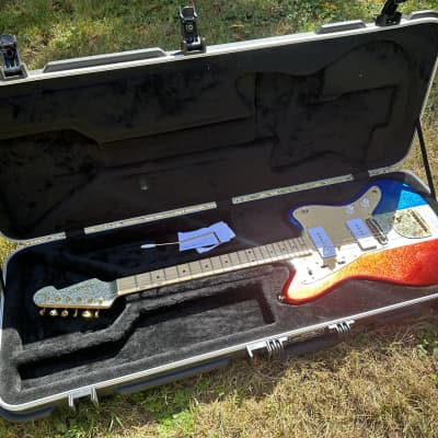 2017 Buck Owens Revelator JazzCaster Jazzmaster - Red White and Blue Sparkle image 12