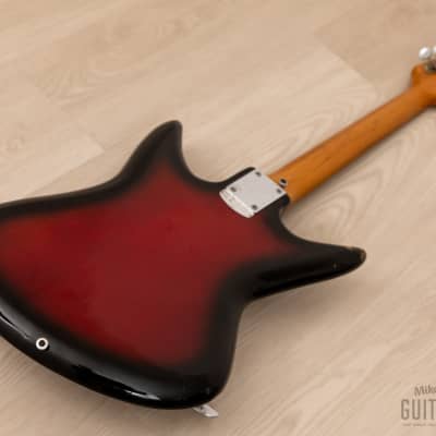 1960s Teisco K3-L Shark Fin Vintage Guitar Red Sunburst image 13
