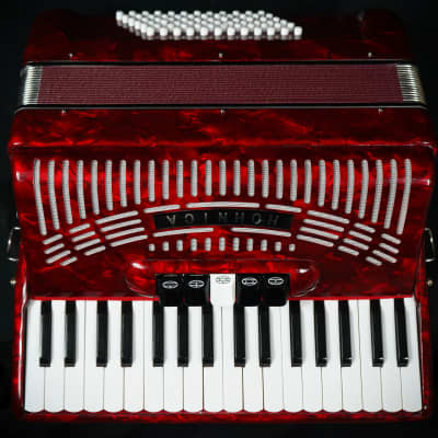 Hohner Hohnica 1305 72 Bass Piano Accordion - Pearl Red (Brand New) image 2
