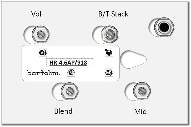 Bartolini HR-4.6AP Pre-Wired 3-Band Bass EQ with Active/Passive Volume, Blend, Stacked Hi/Low, Midrange imagen 1
