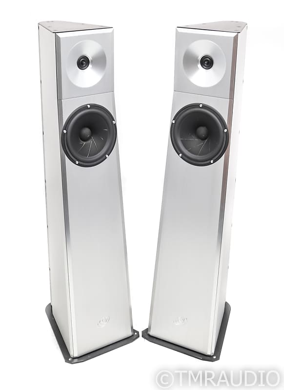 YG Acoustics Carmel Floorstanding Speakers; Brushed Aluminum Pair