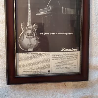 1967 Domino Electric Guitars Promotional Ad Framed Domino Dawson Electric Original for sale