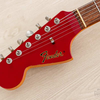 2002 Fender Jaguar ‘62 Vintage Reissue Left-Handed JG66-85L Candy Apple Red + Headstock, Japan CIJ image 4