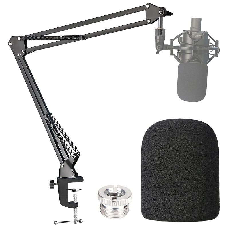 Audio-Technica At2020 Mic Boom Arm With Foam Windscreen