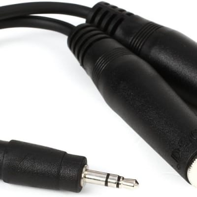 Hosa Technology 6" Stereo 3.5mm Male to Two Stereo 1/4" Female Y-Cable image 1