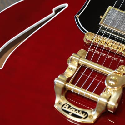 Unplayed! 2022 Kauer Guitars Super Chief Semi-Hollow Electric Guitar Wine Red w/ Bigsby + OGB image 7