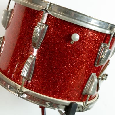 1950s WFL Red Glass Glitter 14x20 9x13 and 16x16 Drum Set image 13