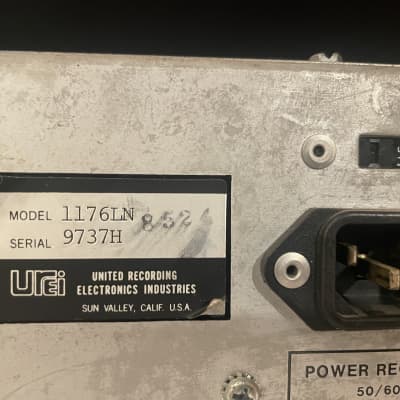 Urei Universal Audio 1176LN Rev. H Limiting Amplifier image 6