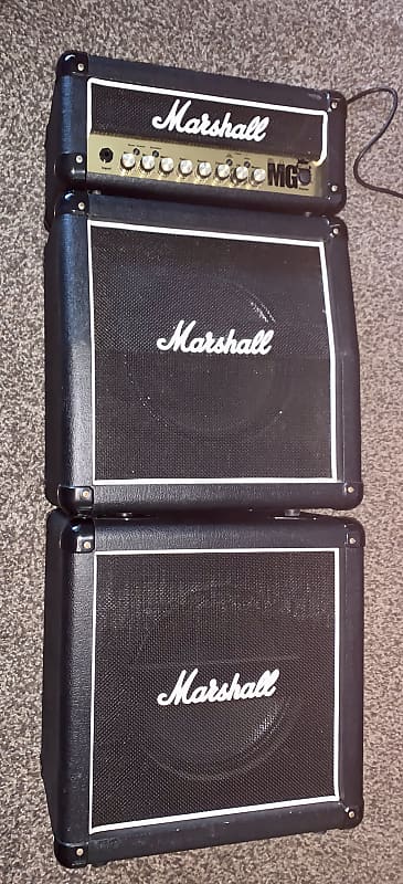 Marshall MG15hfx 15W Guitar Mini Stack Black guitar amp built in effects  with pedal