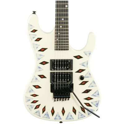 Kramer Nightswan Electric Guitar, Vintage White Aztec Marble Graphic image 1