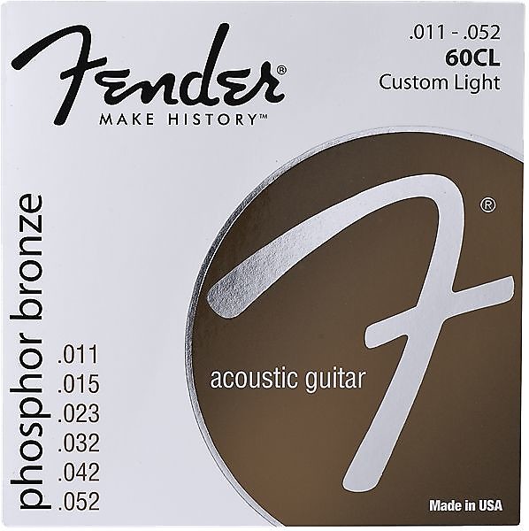 Fender Phosphor Bronze Acoustic Guitar Strings, Ball End, 60CL .011-.052 Gauges, (6) 2016 image 1