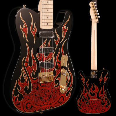 Fender James Burton Telecaster, Maple Fb, Red Paisley Flames 7lbs 9.4oz