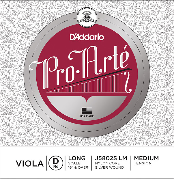 D'Addario Pro-Arte Viola Single Silver Wound D String, Long Scale, Medium Tension image 1