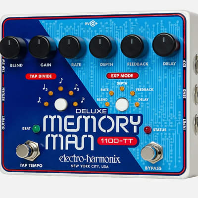 Electro-Harmonix Deluxe Memory Man 1100-TT Tap Tempo 1100Ms Analog Delay Pedal. New! image 1