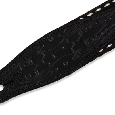 Levy's Black and White Country Western Series 2 inch Guitar Strap MSSC80-BLK image 2