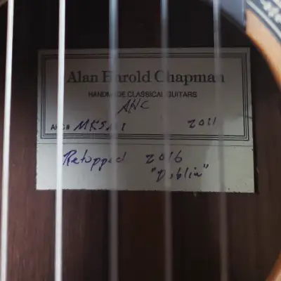 Alan Harold Chapman Classical Guitar 2011 Retopped in 2016 By A. Chapman W/Hard Case. 640 mm image 6