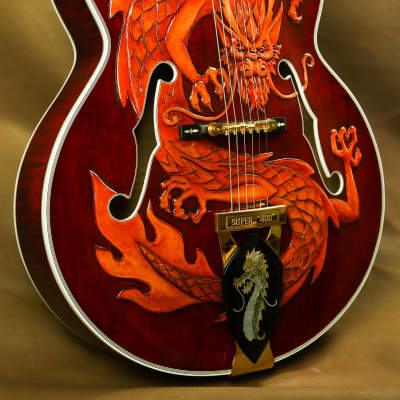 Gibson Super 400 China Dragon Bruce Kunkel Custom Masterpiece Archtop Guitar image 5