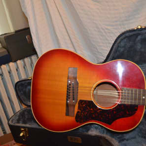 Gibson b25 12string acoustic guitar 1963 cherry sunburst image 8