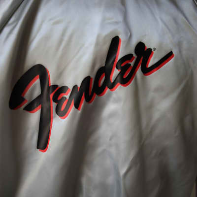 Vintage Fender Baseball Bomber Jacket 1980s 1990s Silver Size L Excellent Condition image 3
