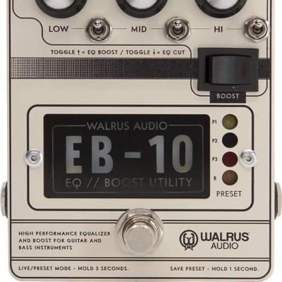 Walrus Audio EB-10 Preamp/EQ/Boost Pedal, Cream for sale
