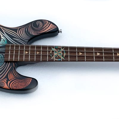 Lindo Sahara Electric Bass Guitar (30" Short Scale) | Nautical Star 12th Fret Inlay - Graphic Art Finish | 20th Anniversary Special Edition image 12