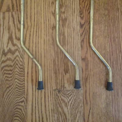 Unknown Set Of Three Matched Gold Finish Floor Tom Legs, Well Made - Clean! image 4