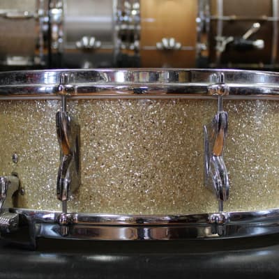 1960s Premier 5.5x14 Royal Ace Snare Drum in Gold Sparkle image 2