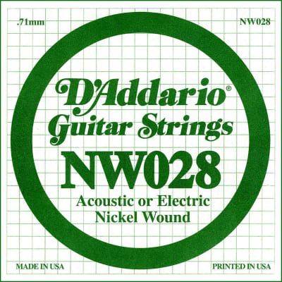 D'addario NW028 - Corde au détail Filet rond 028 pour guitare électrique image 1