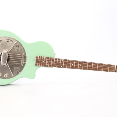 National Reso-phonic Resolectric Res-o-tone Seafoam Green Dobro Guitar w/ Case #50496 image 5