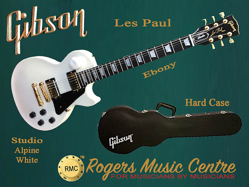 Gibson Les Paul Studio Alpine White, with Ebony Fretboard, Gold