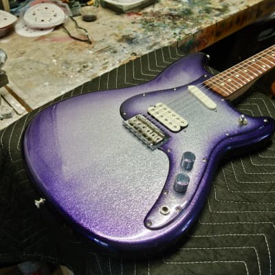 Fender Duo Sonic MIM Player series  HS 2019 custom large flake silver purple burst image 1