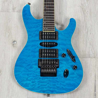 Ibanez S6570Q S Prestige Guitar, Natural Blue, Macassar Ebony Fretboard image 2
