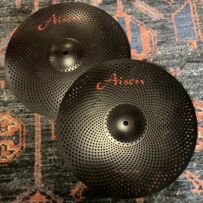 (MINT) Aisen 14” Low Volume Cymbals - Black image 1