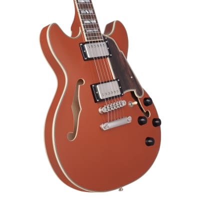 D'Angelico Deluxe Mini DC Limited Edition Semi-hollowbody Electric Guitar - Rust image 3