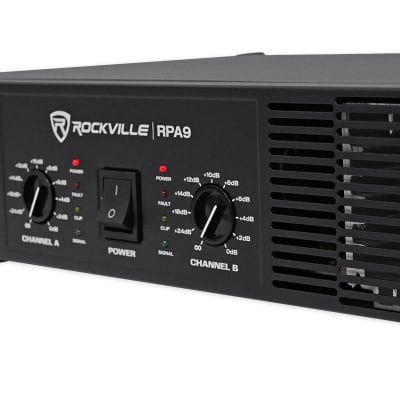 (2) Rockville RSG15.4 15" PA Speakers + Rockville RPA9 Amp + Stands+Cables+Case image 8