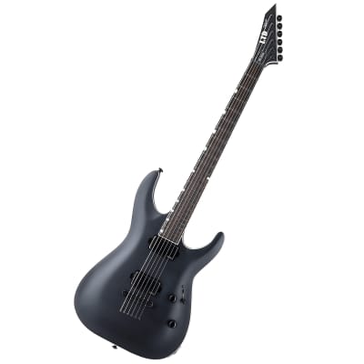 ESP LTD MH-1000 Baritone EMG Guitar – Black Satin for sale