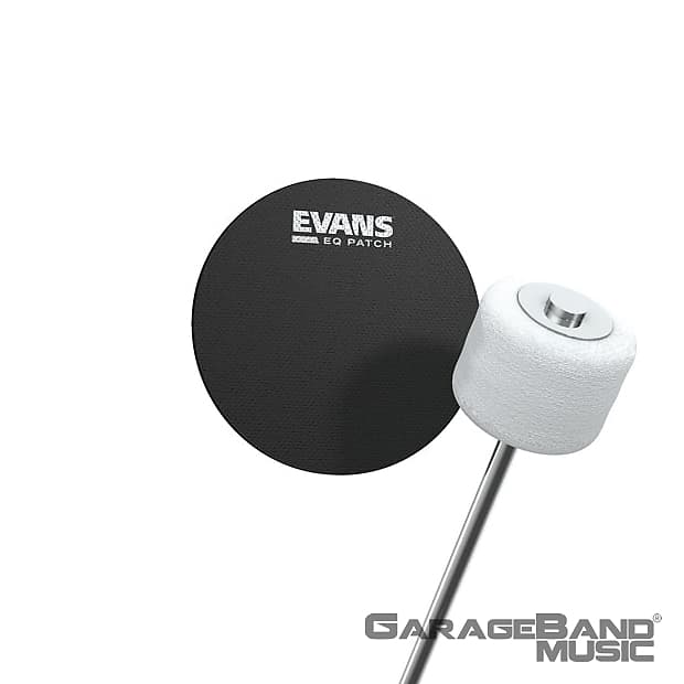 Evans EQPB1 Single Pedal Bass Drum Patch, Black Nylon, 2 Pack image 1