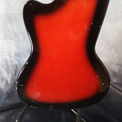 Harmony Holiday Model 1478, Rare & Vintage, Made in USA, Solid Body Electric Guitar 1965 Red Burst image 12
