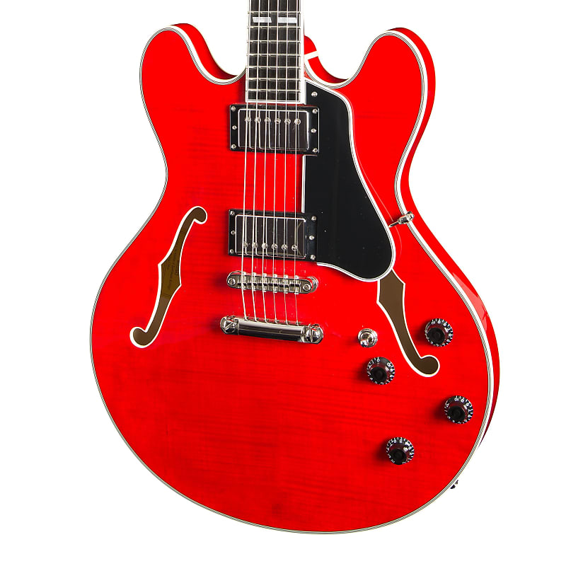 Eastman T486-RD Semi-Hollow Doublecut Thinline Electric Guitar Red w/ HSC