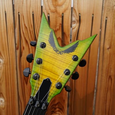 Dean USA  Dime Razorback - Slime Green 6-String Electric Guitar w/  Hardshell Case (2023) image 4
