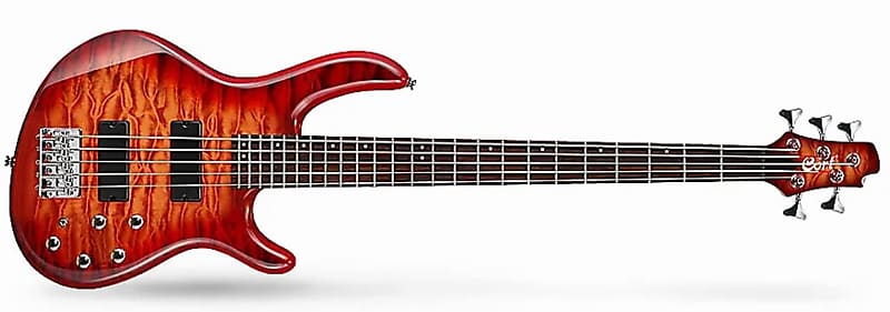 Cort Action Dlx-Plus Quilted Maple Top, Cherry Red Sunburst