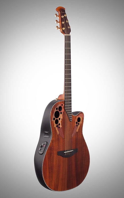 Ovation CE44P-FKOA Exotic Celebrity Elite Plus Selected Figured Top Mid-Depth Lyrachord Body Nato Neck 6-String Acoustic-Electric Guitar image 1