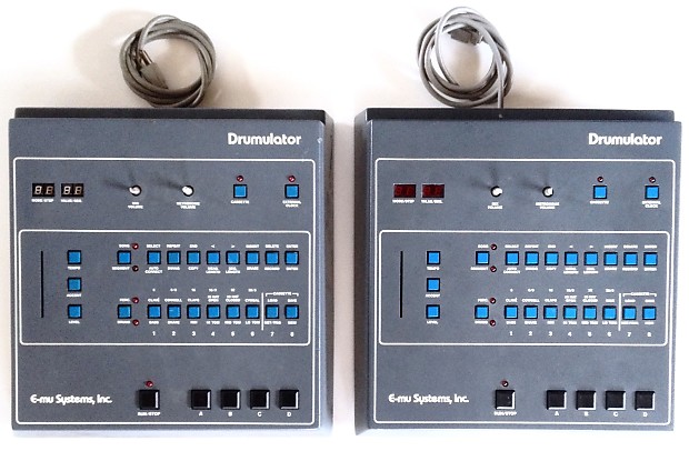 2 x Vintage Emu e mu Drumulator Drum Machines Emulator Linn DMX DX DrumTraks R100 Electro Beats