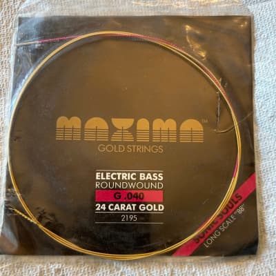 Maxima 2195 G.040 24 Carat Gold Sonic Souls Light Long Scale 88 RoundWound Electric Bass String for sale