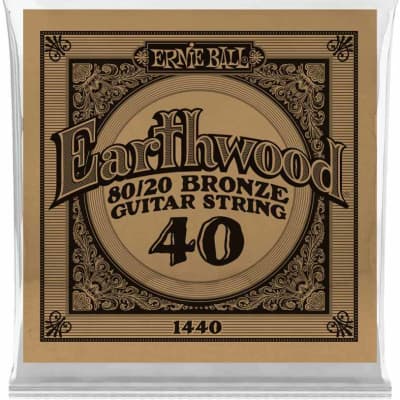 Ernie Ball 1440 - Corde acoustique au détail Earthwood 80/20 Bronze - Filé bronze 040 image 1